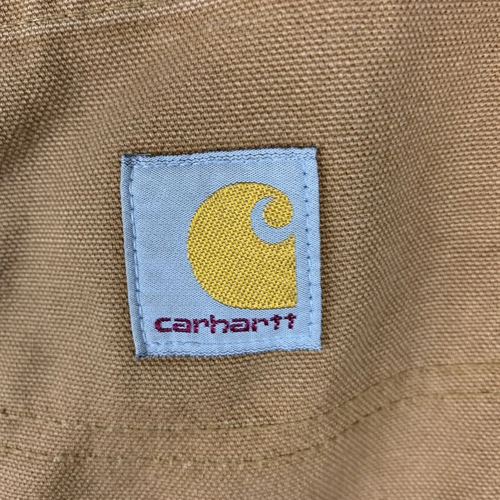 Carhartt Youth Size 12 Pants Carpenter Tan Brown Adjustable Waist Pockets Canvas